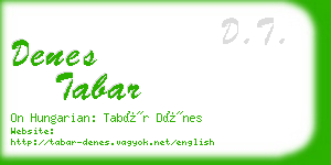 denes tabar business card